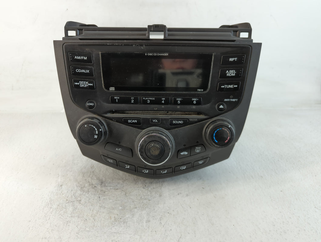 2003-2007 Honda Accord Radio AM FM Cd Player Receiver Replacement P/N:12384900 CQ-EH1260Z Fits Fits 2003 2004 2005 2006 2007 OEM Used Auto Parts