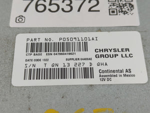 2011-2012 Dodge Journey Radio AM FM Cd Player Receiver Replacement P/N:P05091101AI Fits Fits 2011 2012 OEM Used Auto Parts