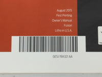 2016 Ford Fusion Owners Manual Book Guide P/N:GE5J 19A321 AA OEM Used Auto Parts - Oemusedautoparts1.com