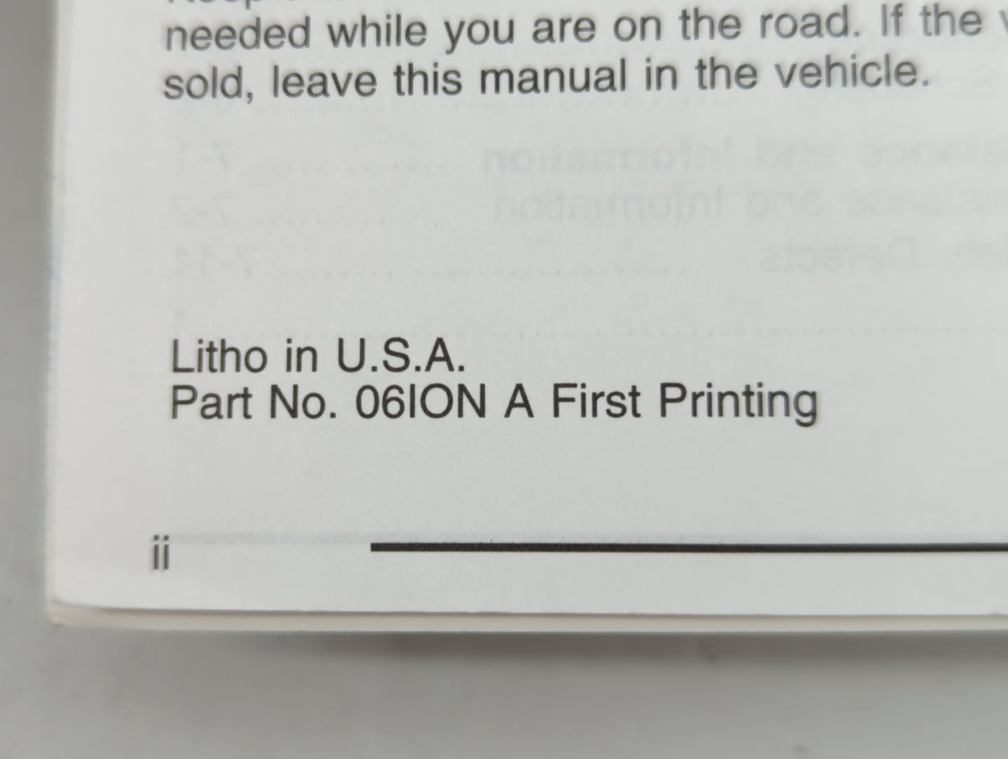 2006 Saturn Ion Owners Manual Book Guide P/N:061ON A OEM Used Auto Parts - Oemusedautoparts1.com