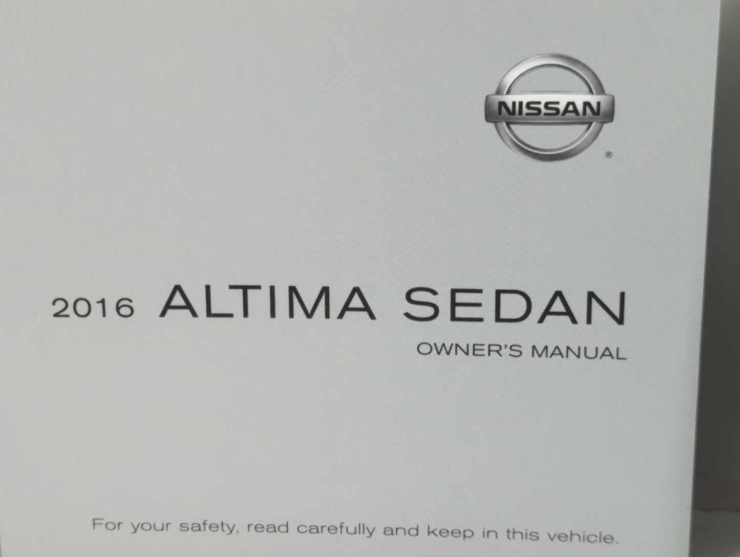 2016 Nissan Altima Owners Manual Book Guide P/N:OM16EA 0L33U1 OEM Used Auto Parts - Oemusedautoparts1.com