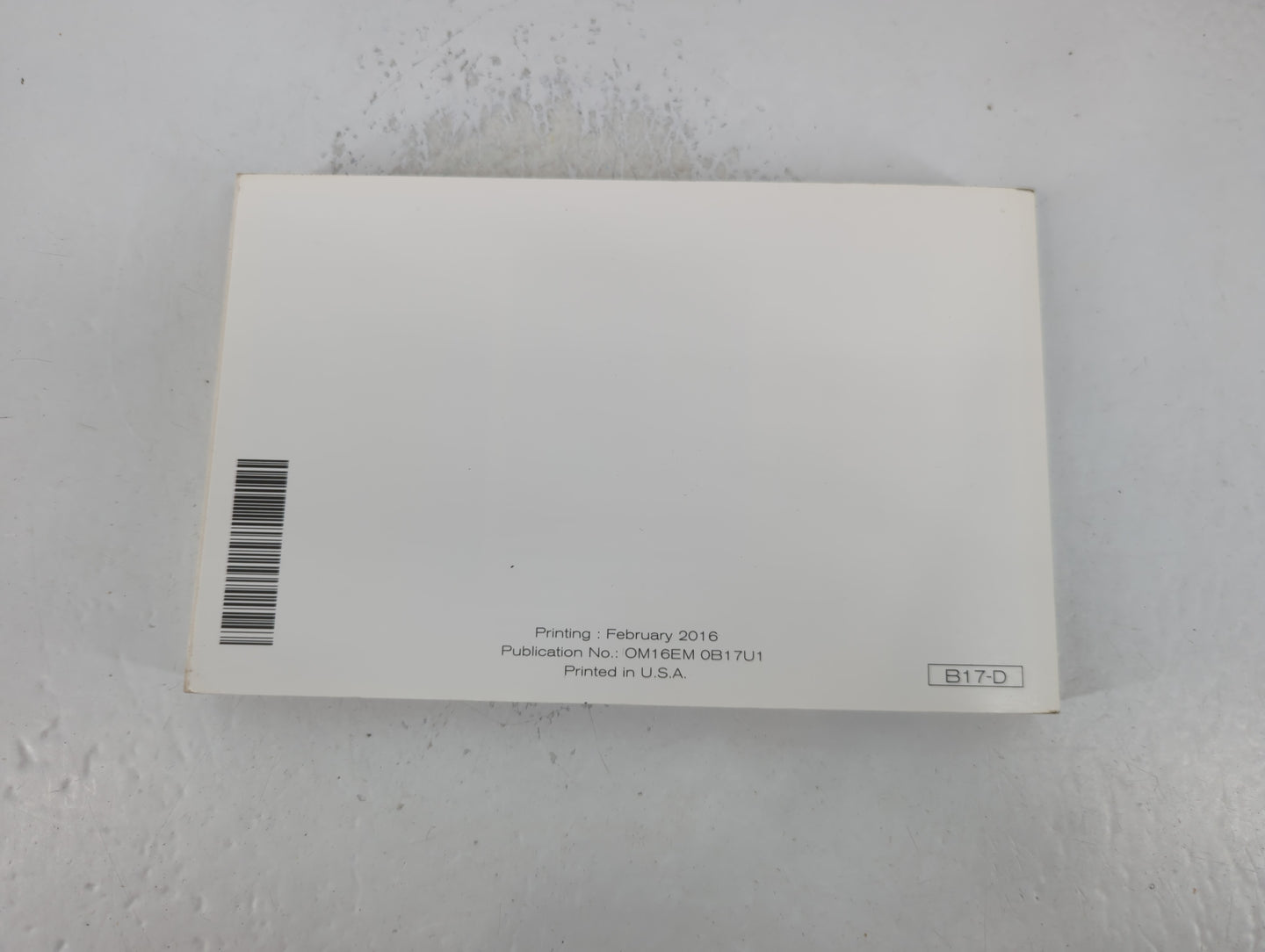 2016 Nissan Sentra Owners Manual Book Guide P/N:OM16M 0B17U1 OEM Used Auto Parts - Oemusedautoparts1.com