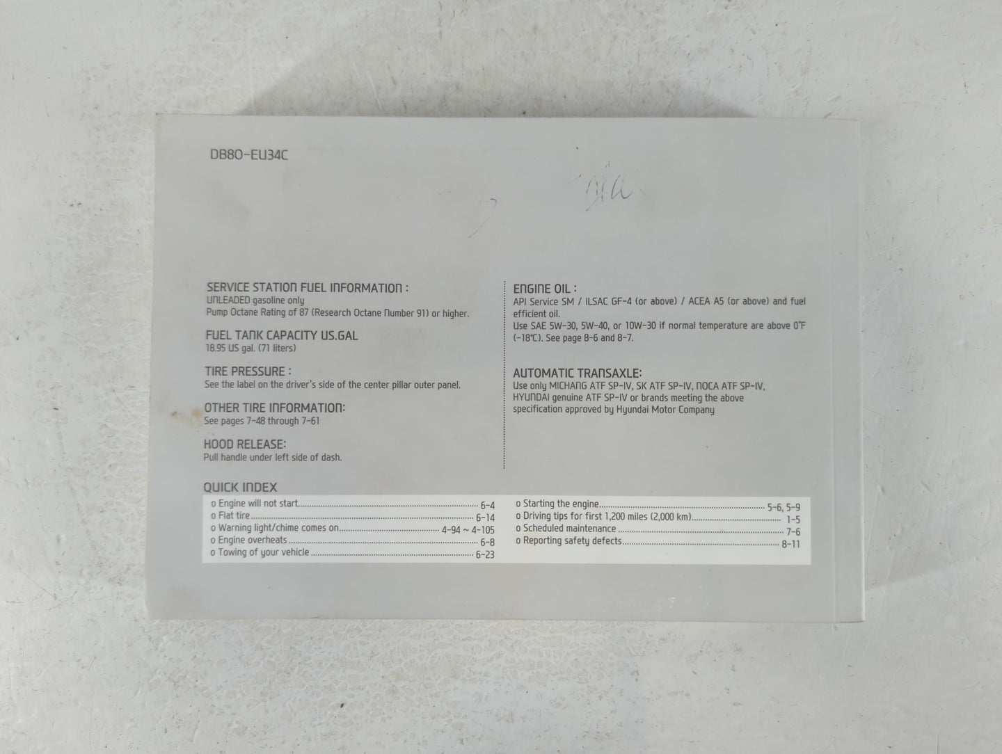 2013 Hyundai Santa Fe Owners Manual Book Guide P/N:DB80-EU34C OEM Used Auto Parts - Oemusedautoparts1.com