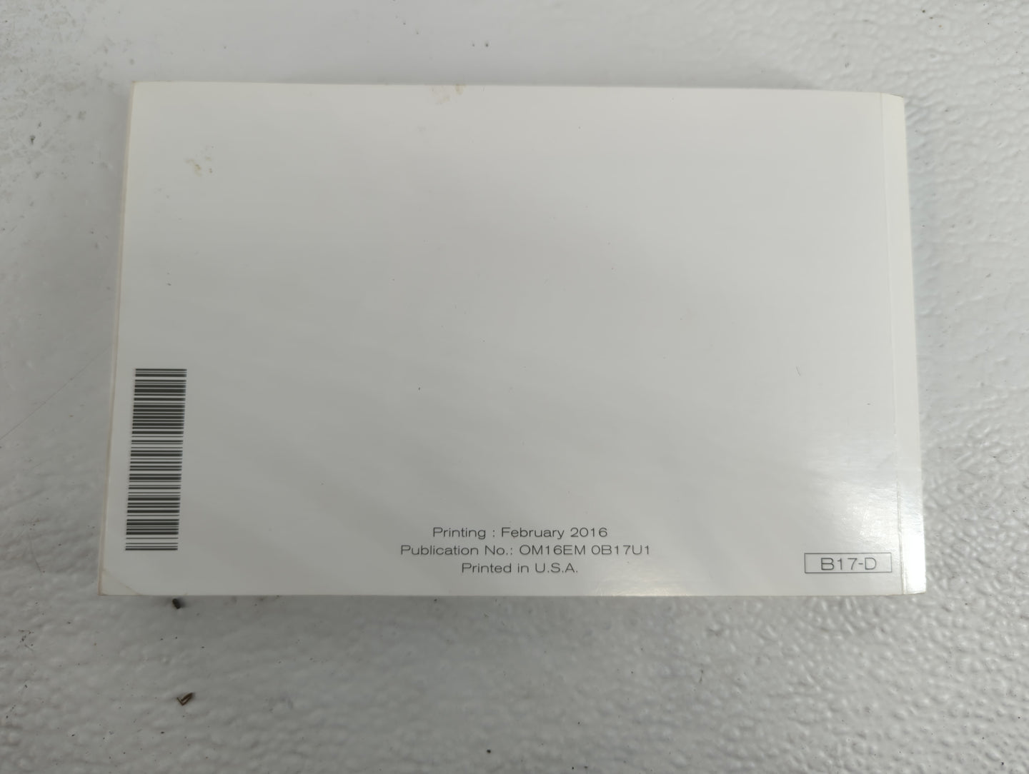 2016 Nissan Sentra Owners Manual Book Guide P/N:OM16EM 0B17U1 OEM Used Auto Parts - Oemusedautoparts1.com