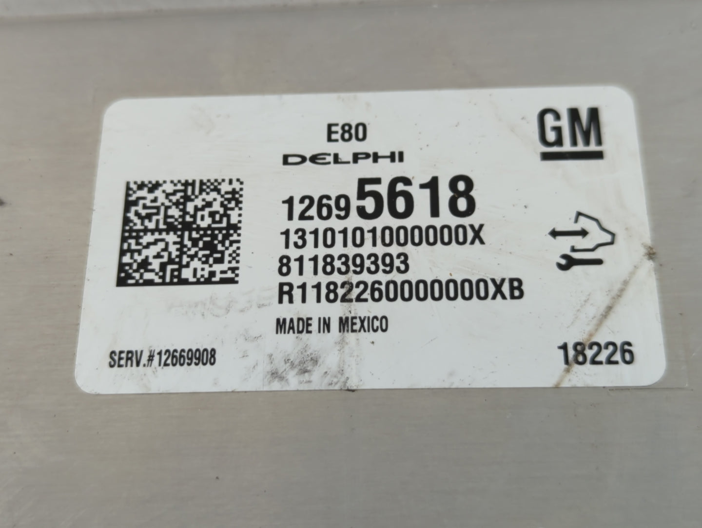 2019 Buick Encore PCM Engine Control Computer ECU ECM PCU OEM P/N:12695618 Fits Fits 2017 2018 2020 2021 2022 OEM Used Auto Parts - Oemusedautoparts1.com