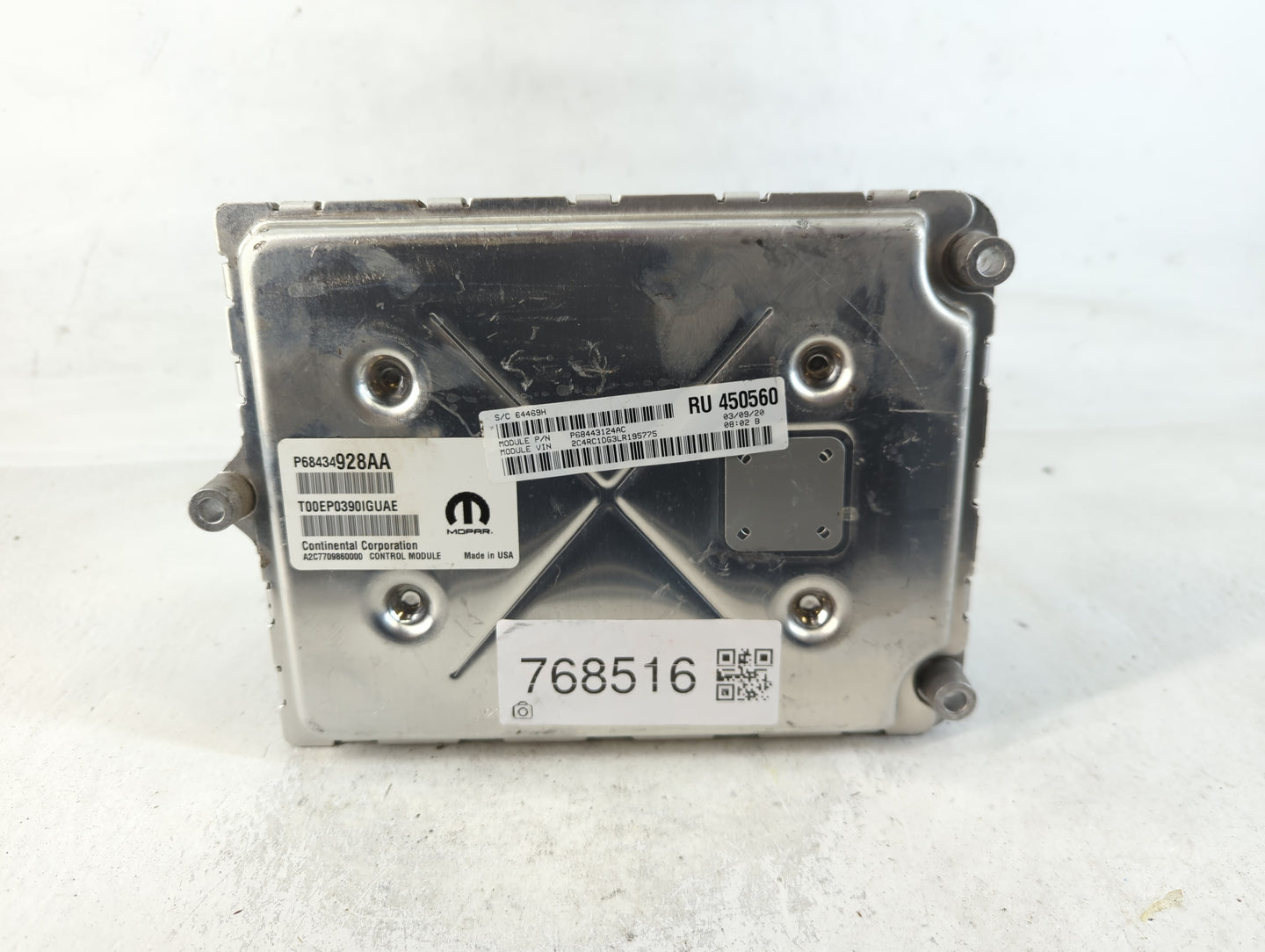 2020 Chrysler Voyager PCM Engine Control Computer ECU ECM PCU OEM P/N:P68443124AC P68434928AA Fits Fits 2018 2019 OEM Used Auto Parts - Oemusedautoparts1.com