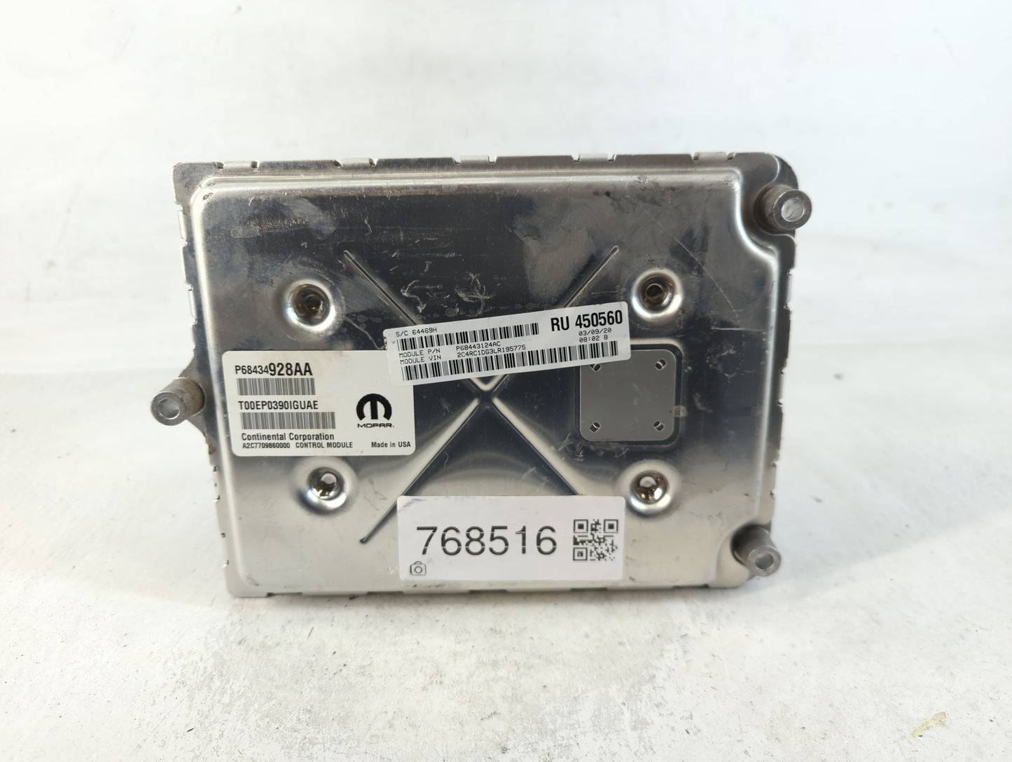 2020 Chrysler Voyager PCM Engine Control Computer ECU ECM PCU OEM P/N:P68443124AC P68434928AA Fits Fits 2018 2019 OEM Used Auto Parts - Oemusedautoparts1.com