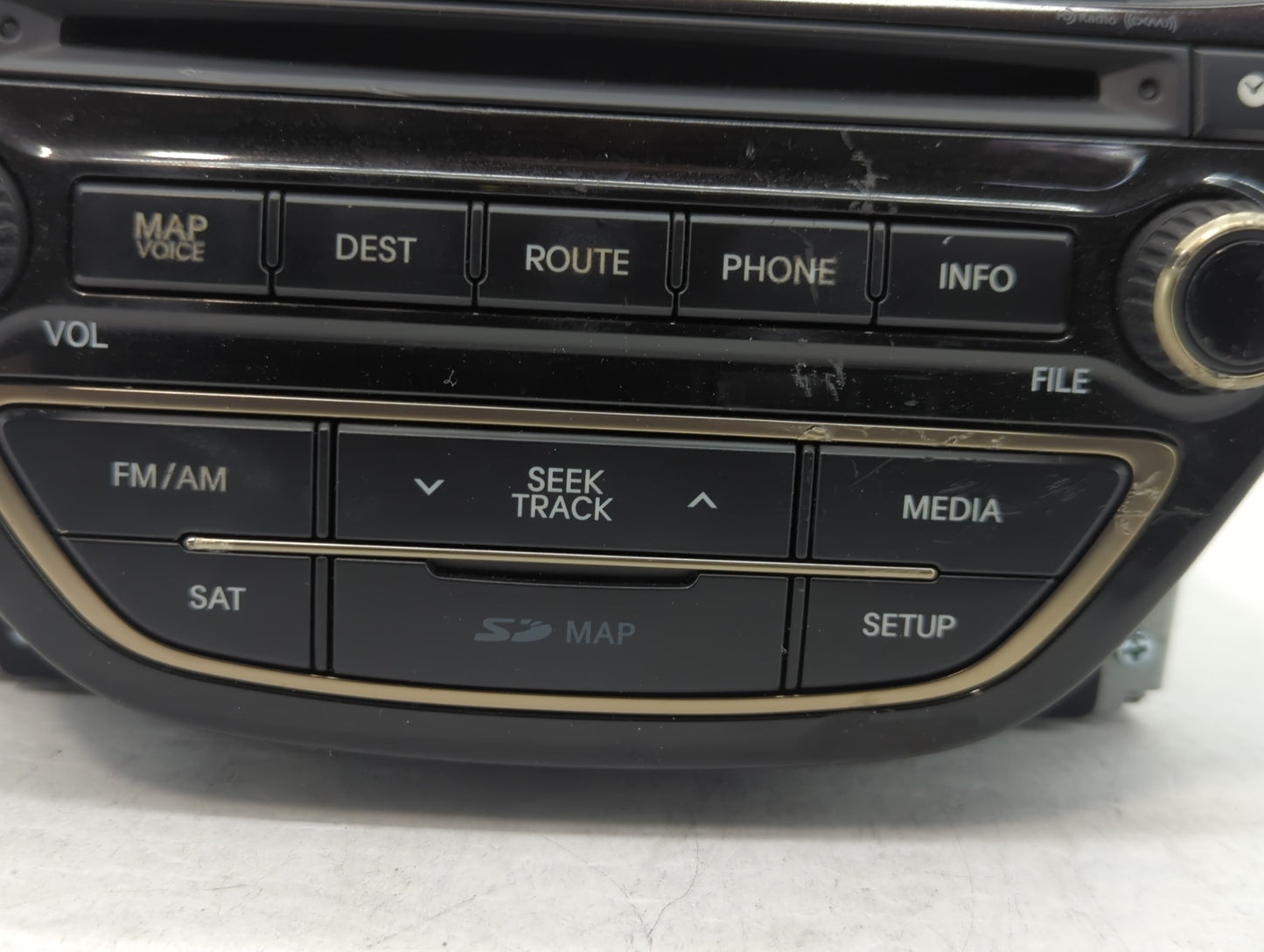 2013-2015 Hyundai Genesis Radio AM FM Cd Player Receiver Replacement P/N:96560-2M551YHG Fits Fits 2013 2014 2015 OEM Used Auto Parts - Oemusedautoparts1.com