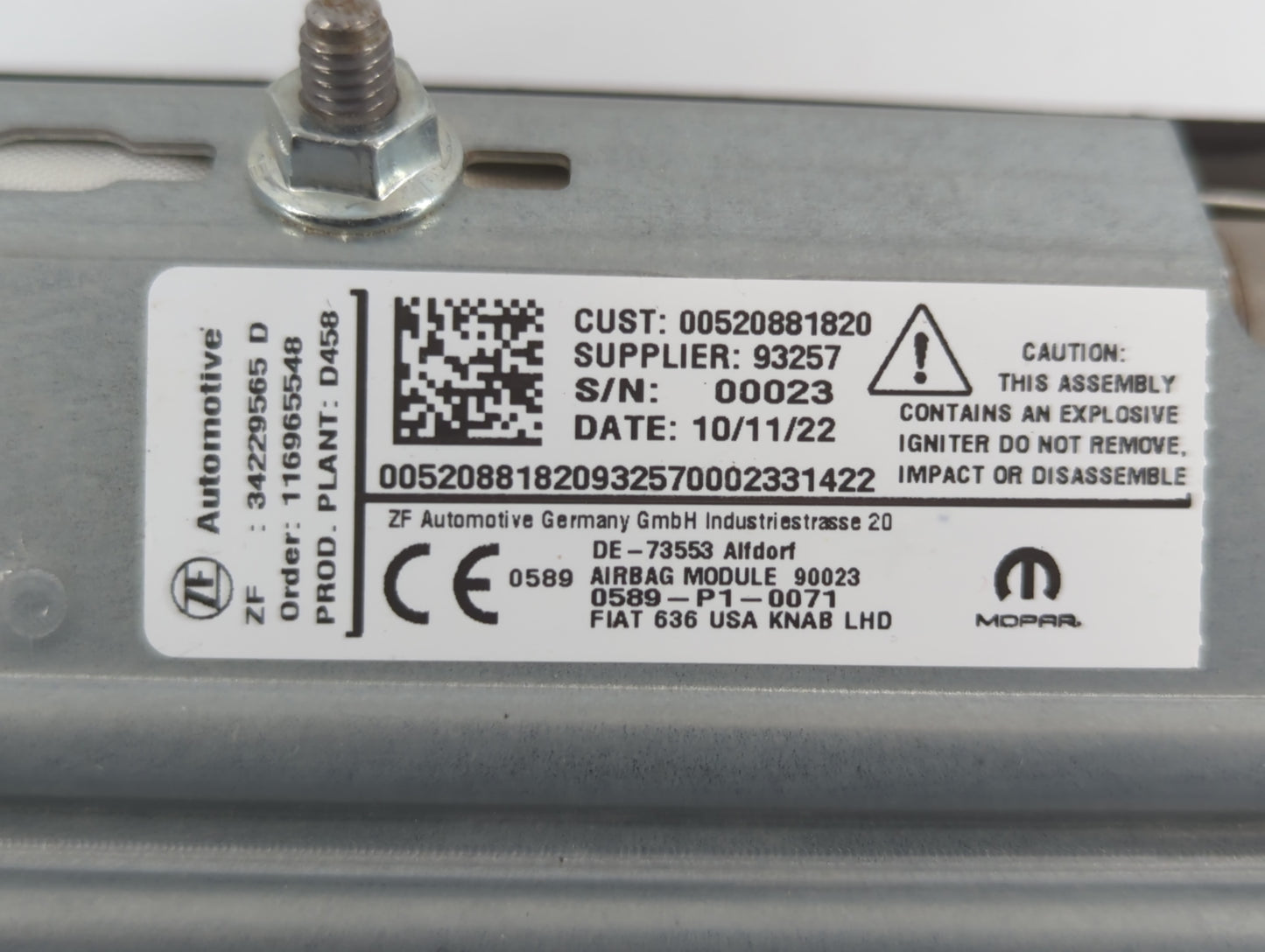 2018-2022 Ram Promaster City Air Bag Driver Left Knee OEM P/N:0589-P1-0071 Fits Fits 2018 2019 2020 2021 2022 OEM Used Auto Parts - Oemusedautoparts1.com