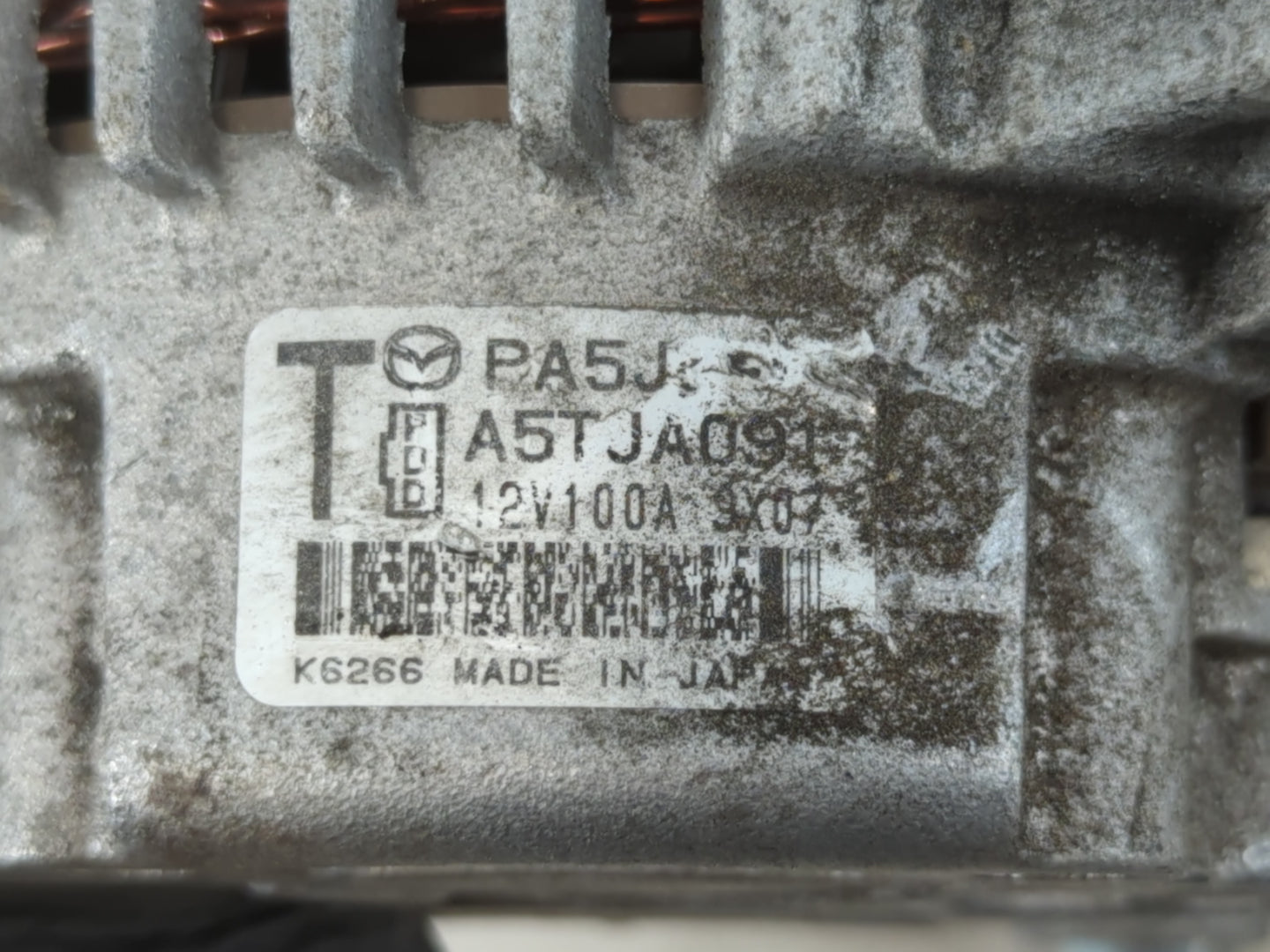 2017-2022 Mazda Cx-5 Alternator Replacement Generator Charging Assembly Engine OEM P/N:A5TJA091 Fits OEM Used Auto Parts - Oemusedautoparts1.com