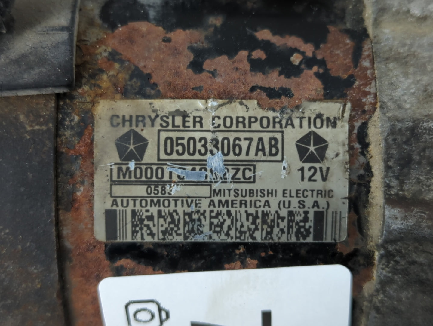 2003-2005 Dodge Neon Car Starter Motor Solenoid OEM P/N:05033067AB Fits Fits 2003 2004 2005 OEM Used Auto Parts - Oemusedautoparts1.com