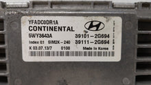 2011-2014 Hyundai Sonata PCM Engine Control Computer ECU ECM PCU OEM P/N:39101-2G692 39111-2G690 Fits Fits 2011 2012 2013 2014 OEM Used Auto Parts - Oemusedautoparts1.com 