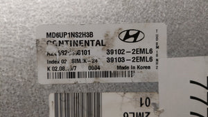 2014-2016 Hyundai Elantra PCM Engine Control Computer ECU ECM PCU OEM P/N:39102-2EML6 39103-2EML6 Fits Fits 2014 2015 2016 OEM Used Auto Parts - Oemusedautoparts1.com 