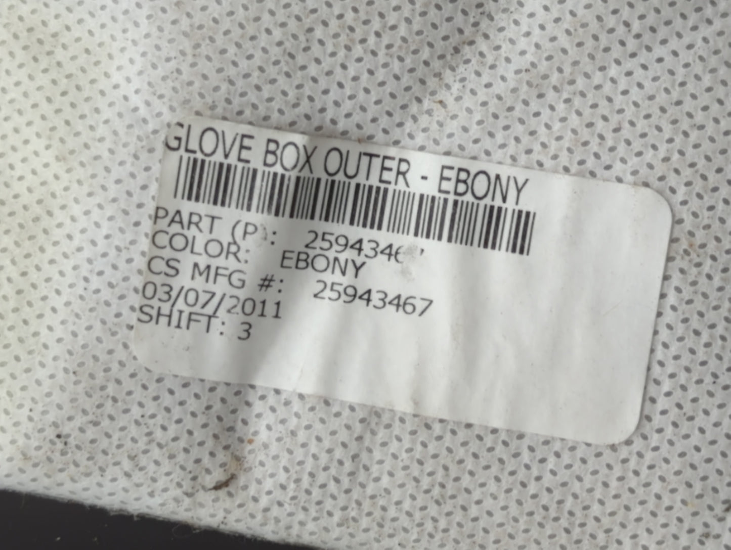 2011 Gmc Acadia Passenger Glove Box Door Storage Compartment - Oemusedautoparts1.com