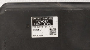 2012-2013 Toyota Prius PCM Engine Control Computer ECU ECM PCU OEM P/N:89661-47190 Fits Fits 2012 2013 OEM Used Auto Parts