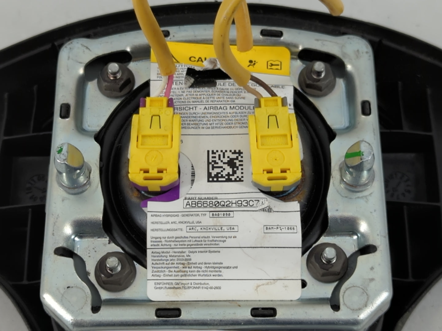 2007-2009 Saturn Aura Air Bag Driver Left Steering Wheel Mounted P/N:AB6680Q2H93C7 Fits Fits 2007 2008 2009 OEM Used Auto Parts - Oemusedautoparts1.com
