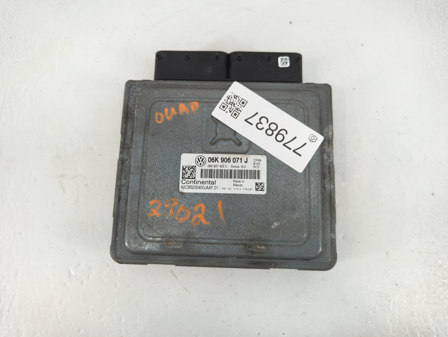 2015 Volkswagen Passat PCM Engine Control Computer ECU ECM PCU OEM P/N:06K 906071 J Fits OEM Used Auto Parts - Oemusedautoparts1.com