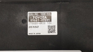 2015 Toyota Prius PCM Engine Control Computer ECU ECM PCU OEM P/N:89661-47591 Fits OEM Used Auto Parts - Oemusedautoparts1.com 