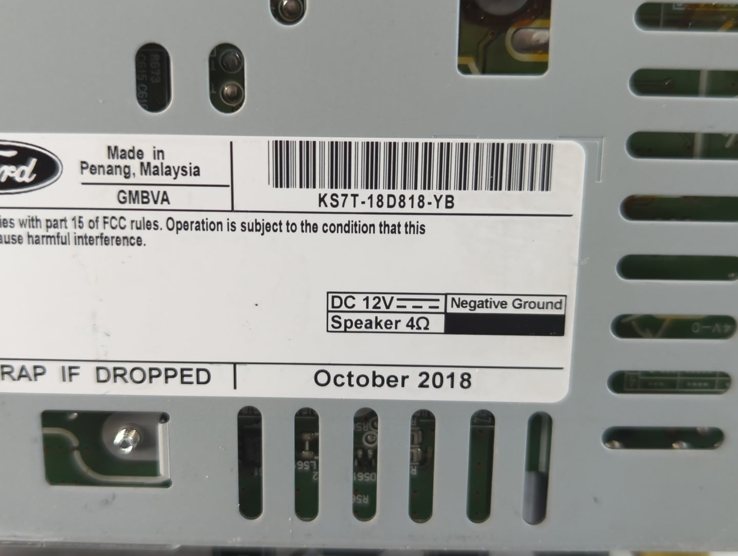 2017-2020 Ford Fusion Radio AM FM Cd Player Receiver Replacement P/N:KS7T-18D818-YB Fits Fits 2017 2018 2019 2020 OEM Used Auto Parts - Oemusedautoparts1.com