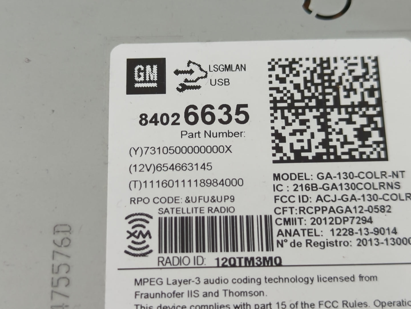 2015-2016 Buick Encore Radio AM FM Cd Player Receiver Replacement P/N:84026635 Fits Fits 2014 2015 2016 2017 OEM Used Auto Parts - Oemusedautoparts1.com