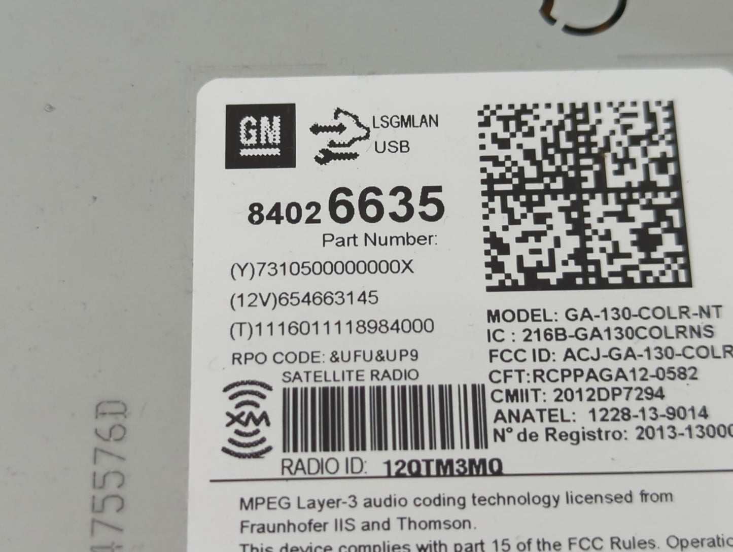 2015-2016 Buick Encore Radio AM FM Cd Player Receiver Replacement P/N:84026635 Fits Fits 2014 2015 2016 2017 OEM Used Auto Parts - Oemusedautoparts1.com