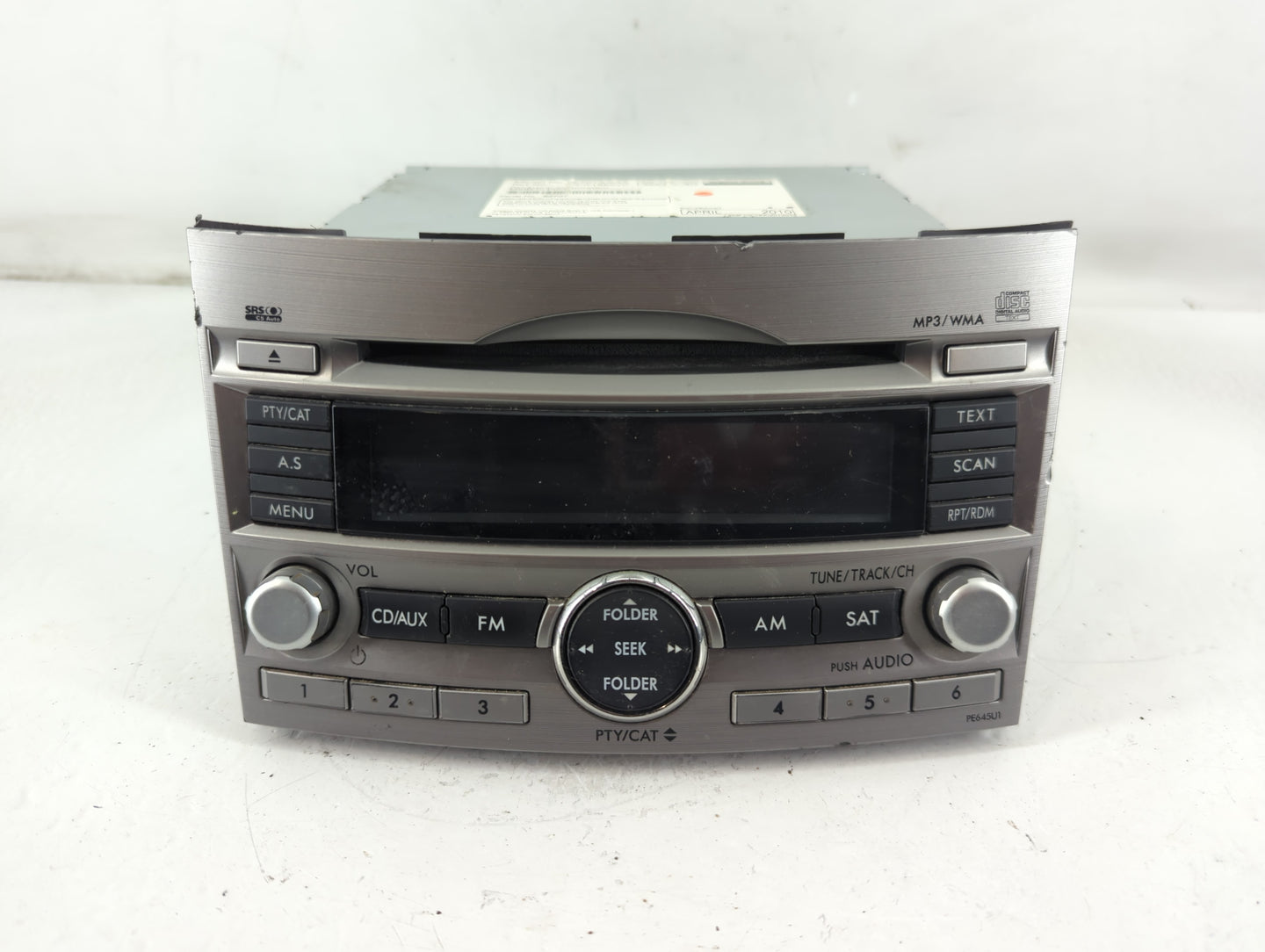 2010-2012 Subaru Legacy Radio AM FM Cd Player Receiver Replacement P/N:86201AJ64A Fits Fits 2010 2011 2012 OEM Used Auto Parts - Oemusedautoparts1.com