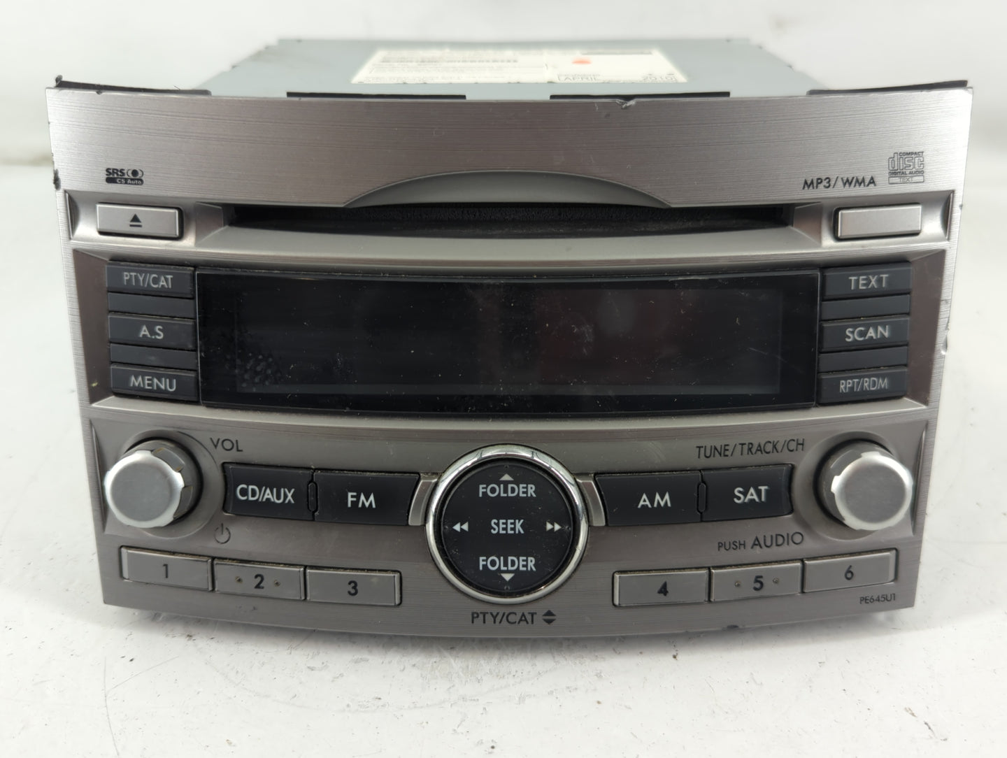 2010-2012 Subaru Legacy Radio AM FM Cd Player Receiver Replacement P/N:86201AJ64A Fits Fits 2010 2011 2012 OEM Used Auto Parts - Oemusedautoparts1.com