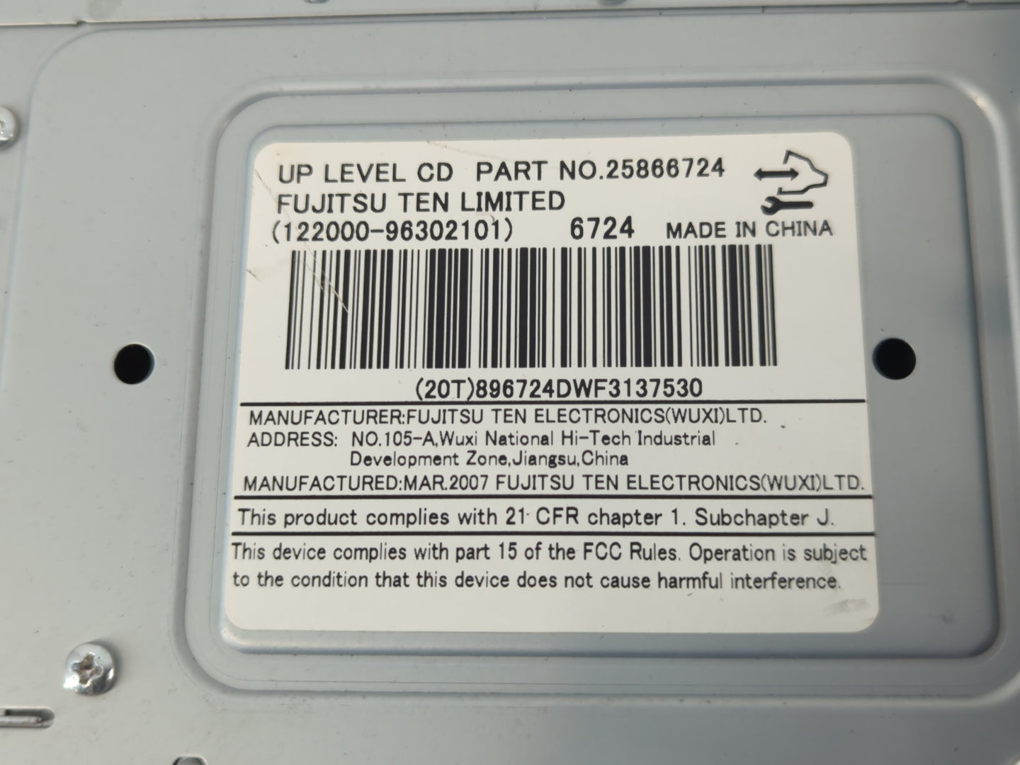 2008 Saturn Vue Radio AM FM Cd Player Receiver Replacement P/N:25866724 Fits OEM Used Auto Parts - Oemusedautoparts1.com