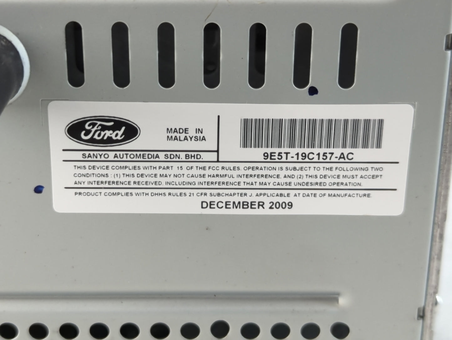 2010 Ford Fusion Radio AM FM Cd Player Receiver Replacement P/N:9E5T-19C157-AC Fits OEM Used Auto Parts - Oemusedautoparts1.com