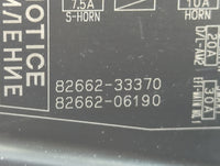 2012-2017 Toyota Camry Fusebox Fuse Box Panel Relay Module P/N:82662-06190 82662-33370 Fits Fits 2012 2013 2014 2015 2016 2017 OEM Used Auto Parts - Oemusedautoparts1.com