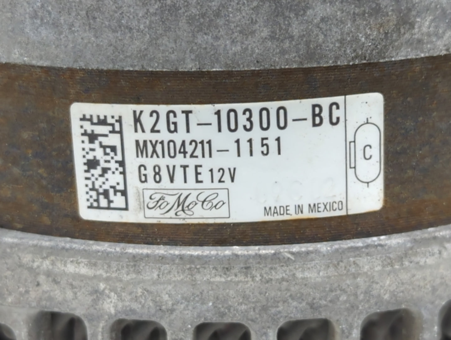 2019-2020 Ford Edge Alternator Replacement Generator Charging Assembly Engine OEM P/N:K2GT-10300-BC Fits Fits 2019 2020 OEM Used Auto Parts - Oemusedautoparts1.com