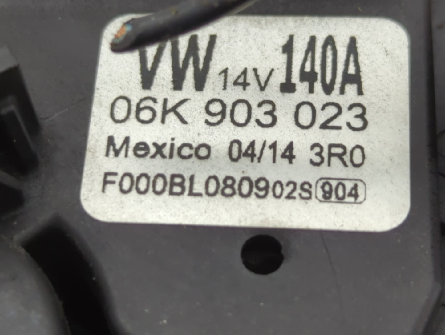 2013-2017 Volkswagen Jetta Alternator Replacement Generator Charging Assembly Engine OEM P/N:06K 903 023 Fits OEM Used Auto Parts - Oemusedautoparts1.com