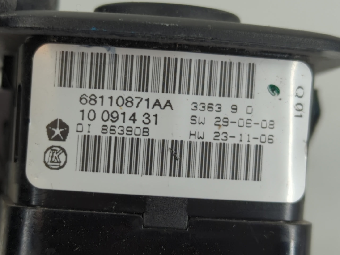 2014 Dodge Caravan Master Power Window Switch Replacement Driver Side Left P/N:68110871AA Fits OEM Used Auto Parts - Oemusedautoparts1.com