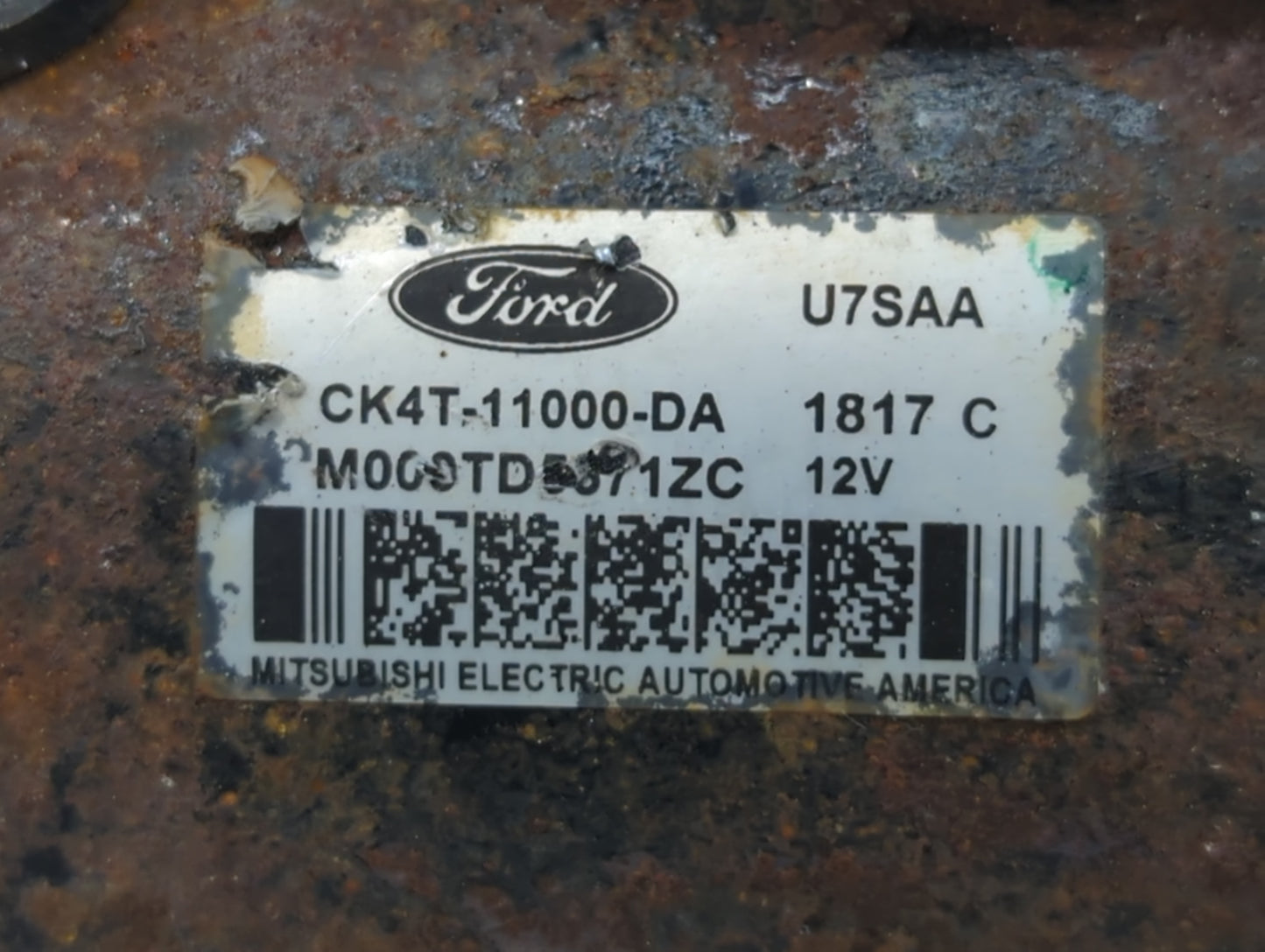 2015-2017 Ford F-150 Car Starter Motor Solenoid OEM P/N:M000TD5571ZC CK4T-11000-DA Fits Fits 2015 2016 2017 2018 2019 2020 OEM Used Auto Parts - Oemusedautoparts1.com