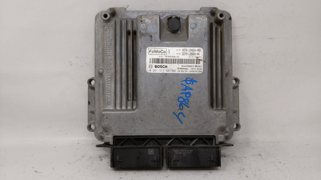 2014-2016 Ford Fusion PCM Engine Control Computer ECU ECM PCU OEM P/N:ES7A-12A650-AL HS7A-12A650-ABB Fits Fits 2014 2015 2016 OEM Used Auto Parts - Oemusedautoparts1.com 