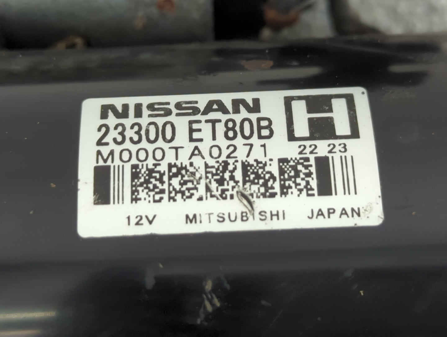 2008-2015 Nissan Rogue Car Starter Motor Solenoid OEM P/N:M000TA0271 23300 ET80B Fits Fits 2008 2009 2010 2011 2012 2013 2014 2015 OEM Used Auto Parts - Oemusedautoparts1.com