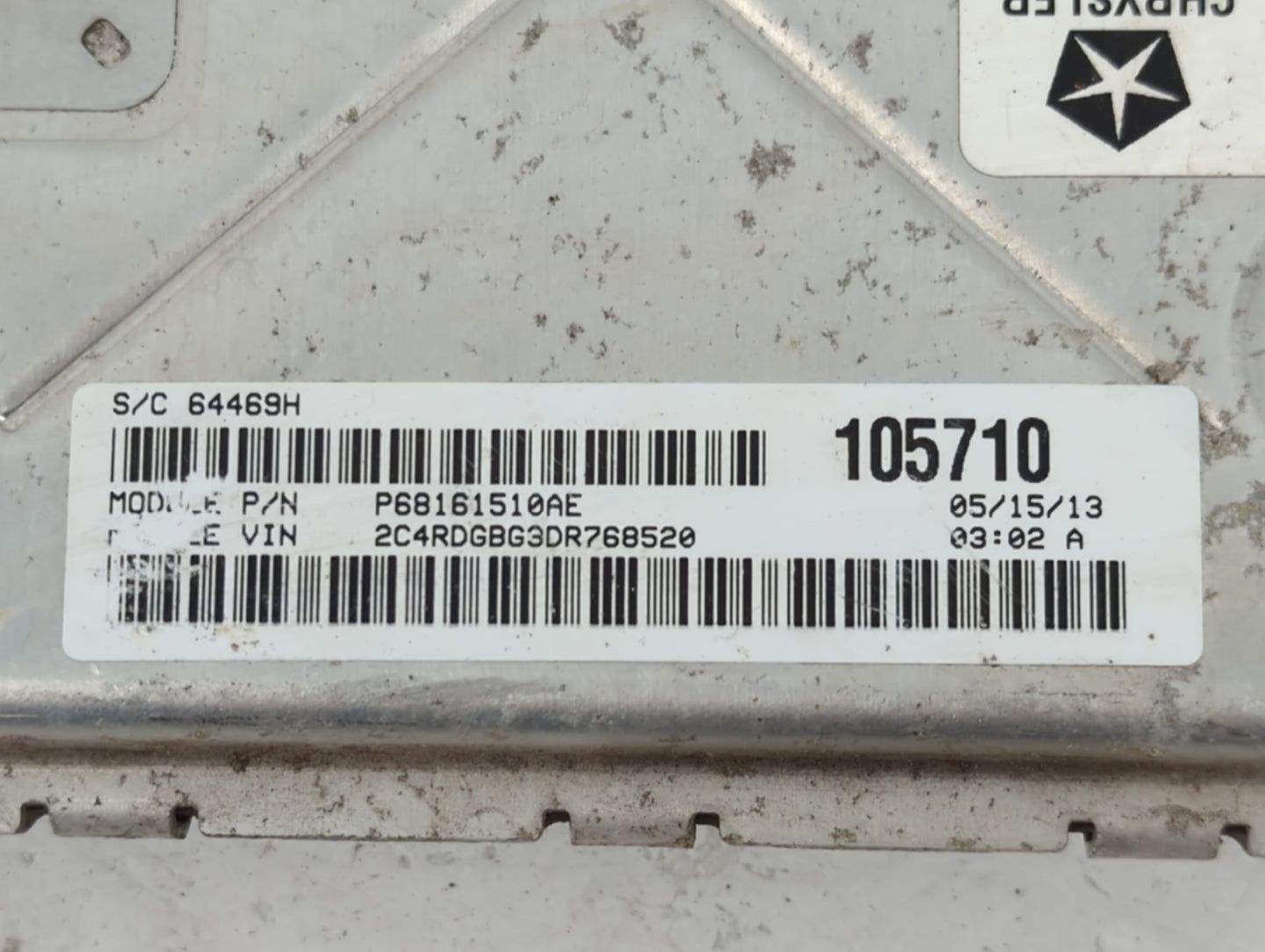 2013 Dodge Caravan PCM Engine Control Computer ECU ECM PCU OEM P/N:P68161510AE P05150724AC Fits OEM Used Auto Parts - Oemusedautoparts1.com