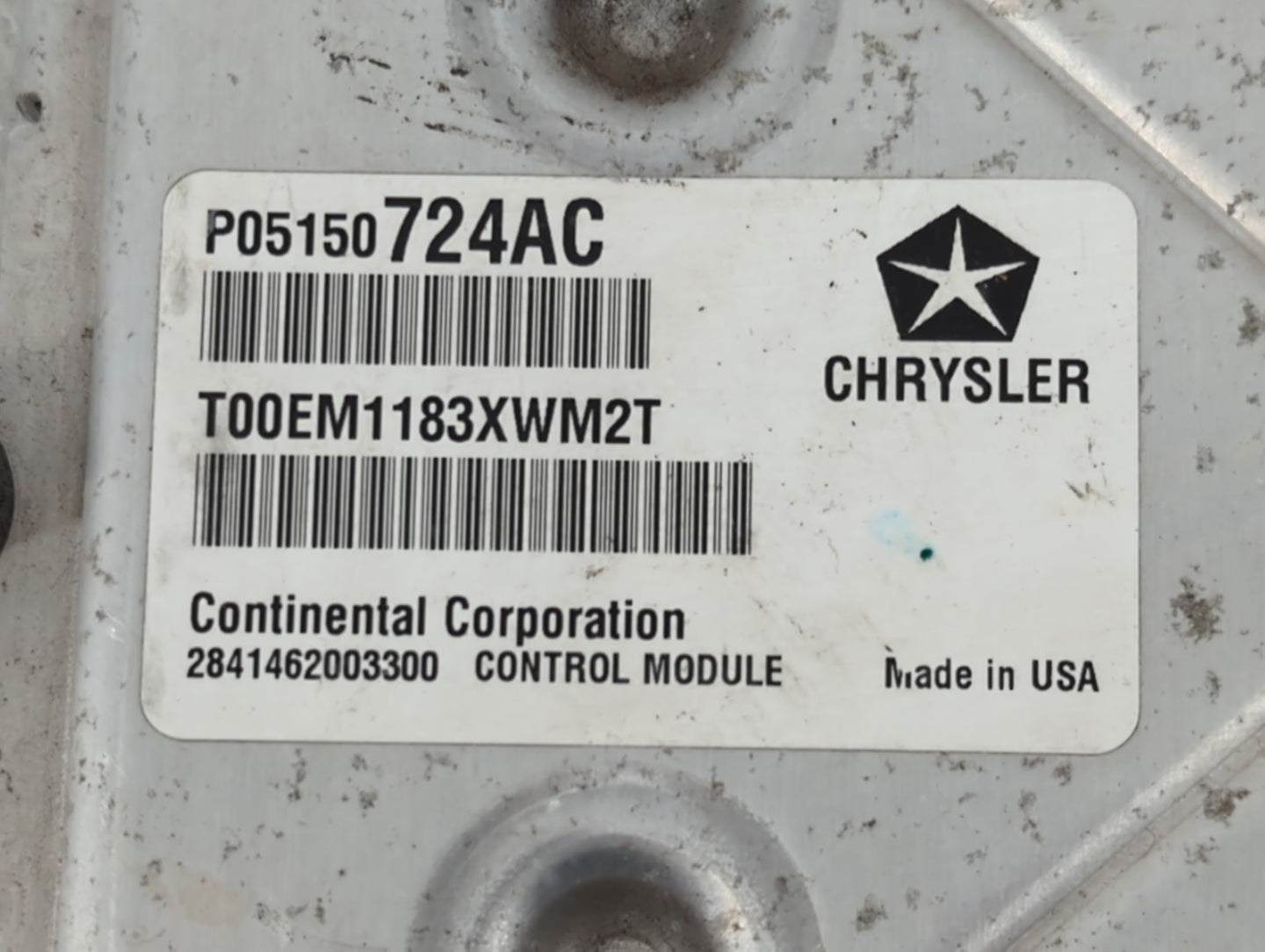 2013 Dodge Caravan PCM Engine Control Computer ECU ECM PCU OEM P/N:P68161510AE P05150724AC Fits OEM Used Auto Parts - Oemusedautoparts1.com