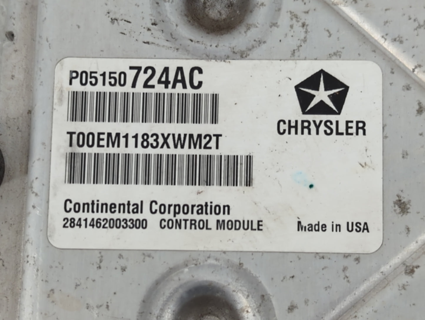 2013 Dodge Caravan PCM Engine Control Computer ECU ECM PCU OEM P/N:P68161510AE P05150724AC Fits OEM Used Auto Parts - Oemusedautoparts1.com