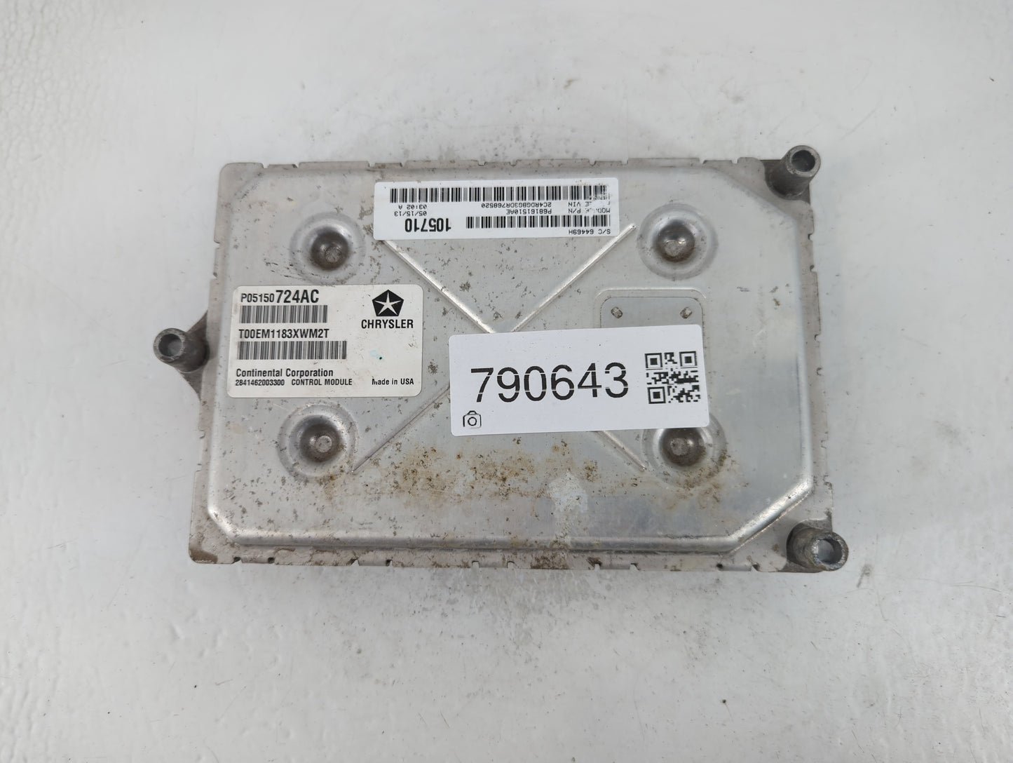 2013 Dodge Caravan PCM Engine Control Computer ECU ECM PCU OEM P/N:P68161510AE P05150724AC Fits OEM Used Auto Parts - Oemusedautoparts1.com