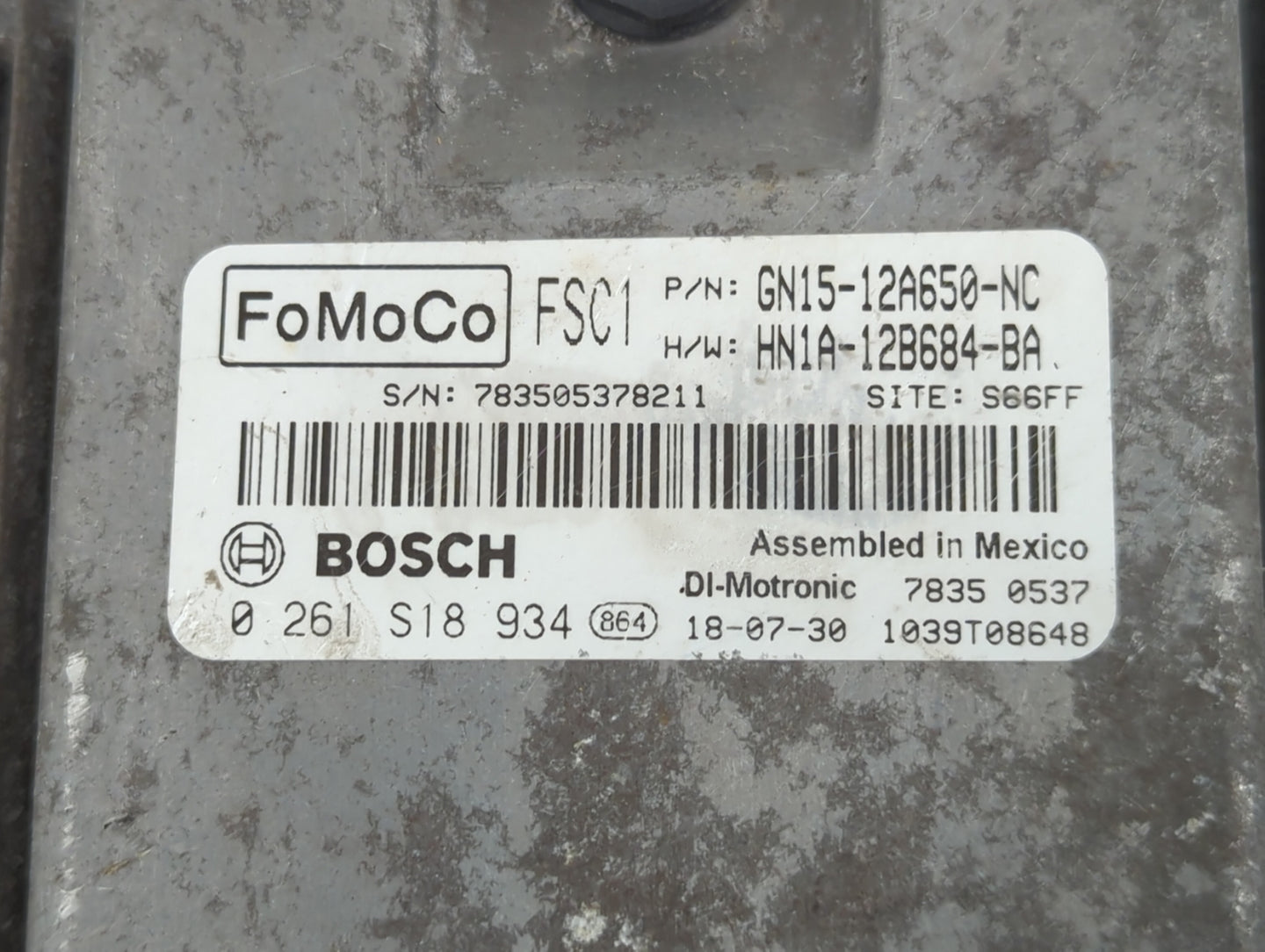 2018-2022 Ford Ecosport PCM Engine Control Computer ECU ECM PCU OEM P/N:GN15-12A650-NC Fits Fits 2018 2019 2020 2021 2022 OEM Used Auto Parts - Oemusedautoparts1.com