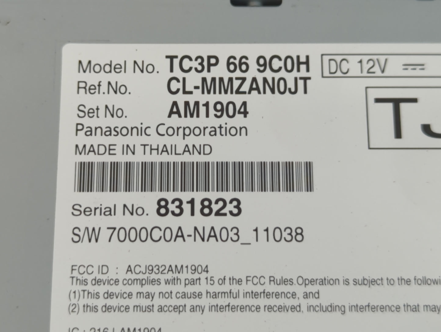 2021-2022 Mazda Cx-5 Radio AM FM Cd Player Receiver Replacement P/N:831823 TC3P 66 9C0H Fits Fits 2021 2022 OEM Used Auto Parts - Oemusedautoparts1.com