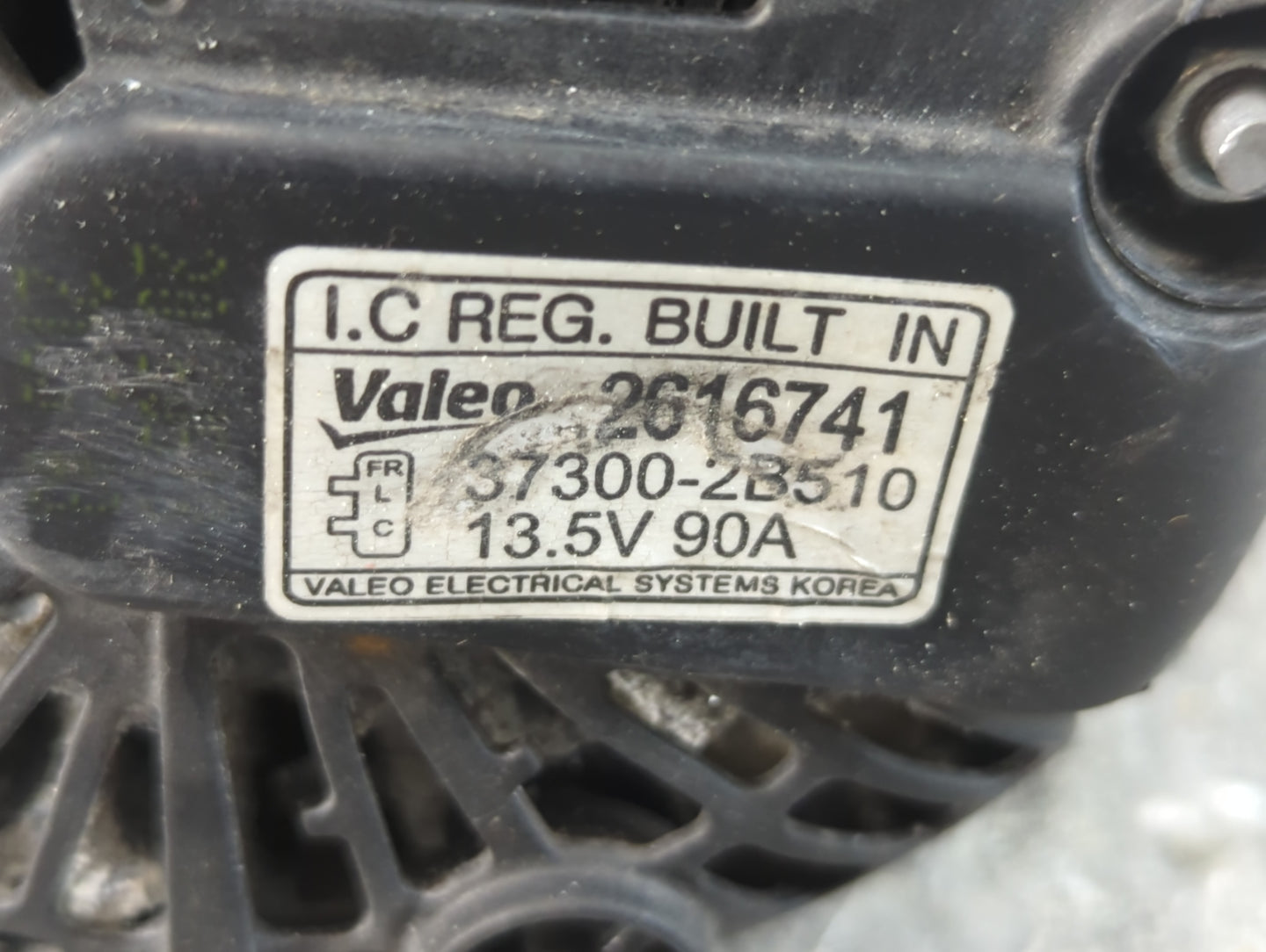 2012-2017 Hyundai Veloster Alternator Replacement Generator Charging Assembly Engine OEM P/N:2616741 37300-2B510 Fits OEM Used Auto Parts - Oemusedautoparts1.com