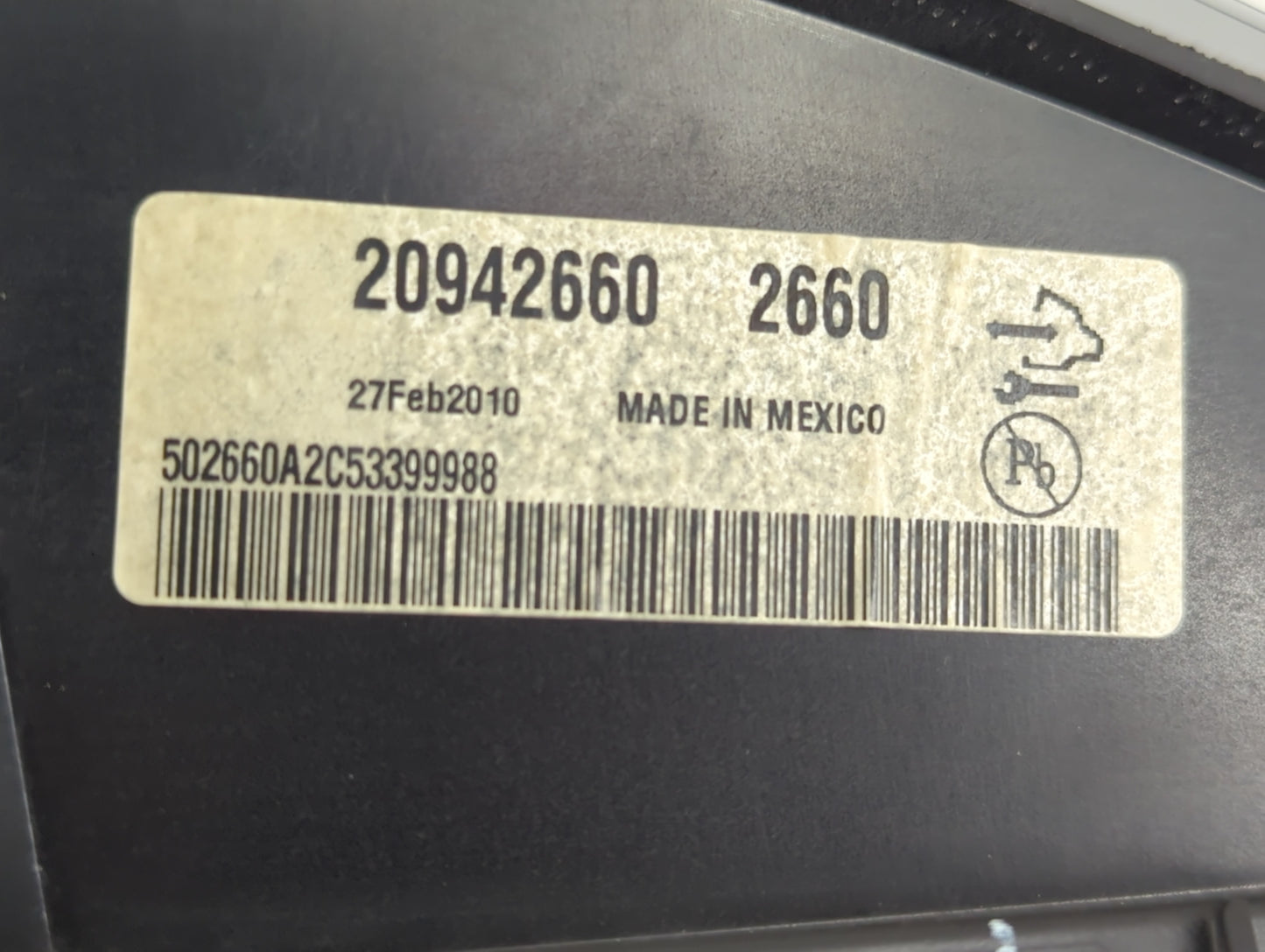 2010 Cadillac Srx Instrument Cluster Speedometer Gauges P/N:20942660 Fits OEM Used Auto Parts - Oemusedautoparts1.com