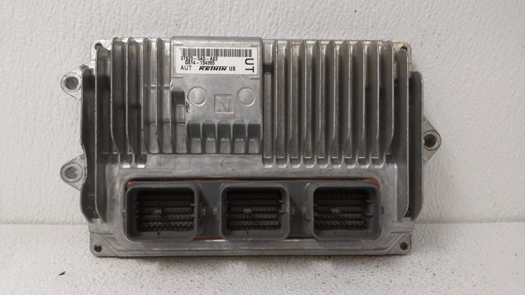 2015 Honda Accord PCM Engine Control Computer ECU ECM PCU OEM P/N:37820-5A0-A63 Fits OEM Used Auto Parts - Oemusedautoparts1.com