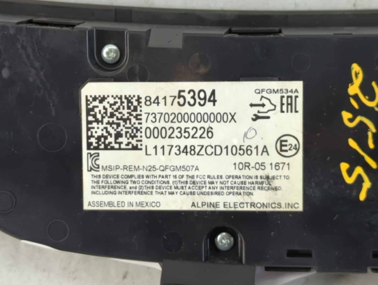 2018 Chevrolet Equinox Climate Control Module Temperature AC/Heater Replacement P/N:84175394 Fits OEM Used Auto Parts - Oemusedautoparts1.com