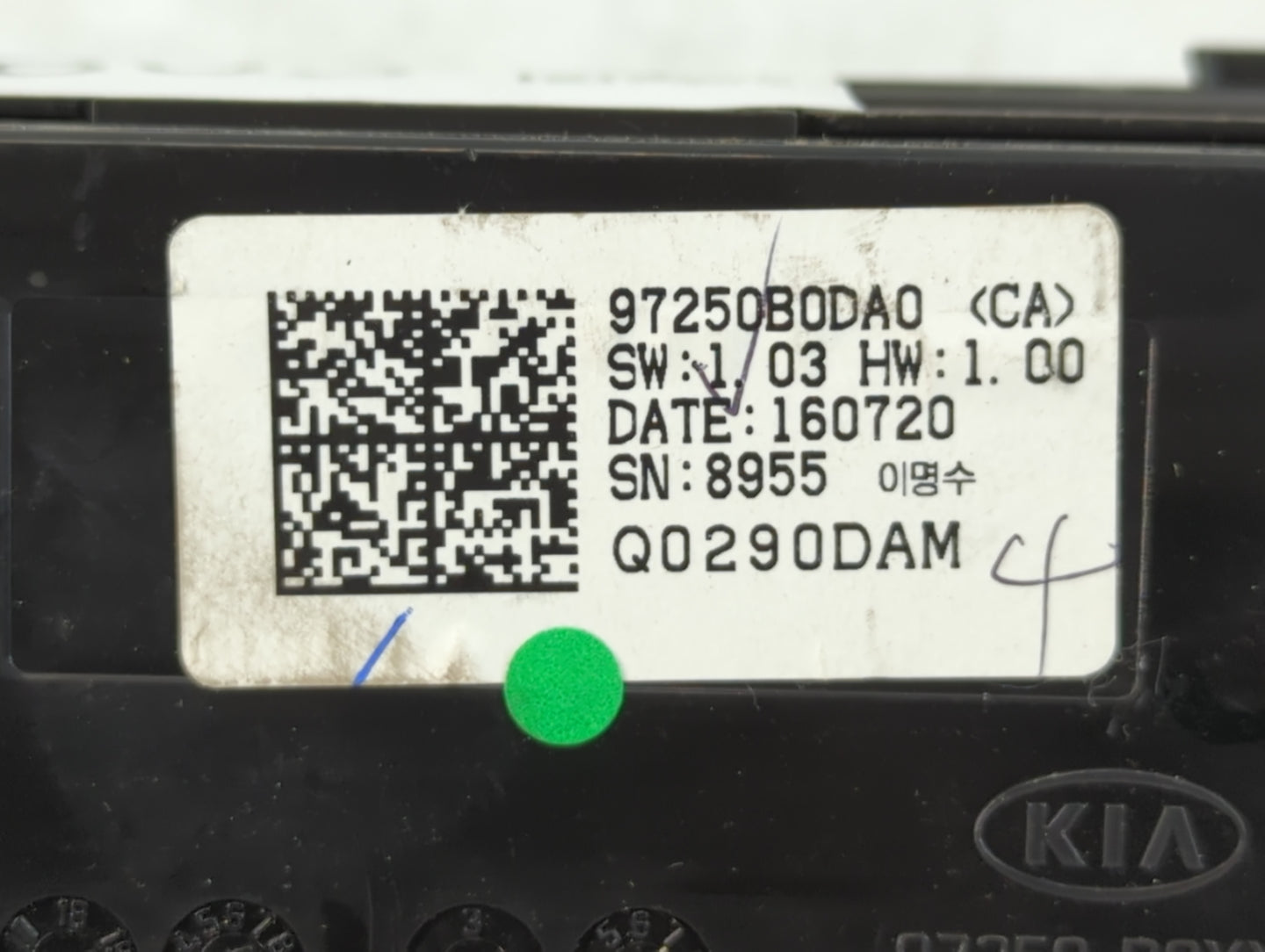 2017-2018 Kia Forte Climate Control Module Temperature AC/Heater Replacement P/N:97250B0DA0 Fits Fits 2017 2018 OEM Used Auto Parts - Oemusedautoparts1.com