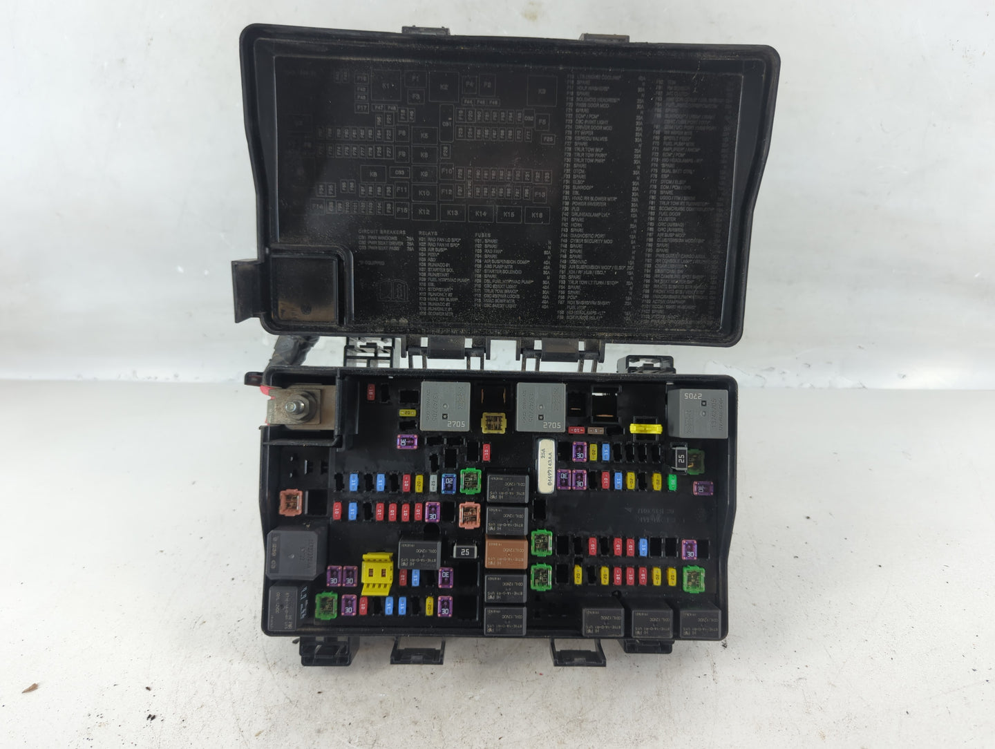2020 Jeep Grand Cherokee Fusebox Fuse Box Panel Relay Module P/N:P68425203AB A Fits OEM Used Auto Parts - Oemusedautoparts1.com