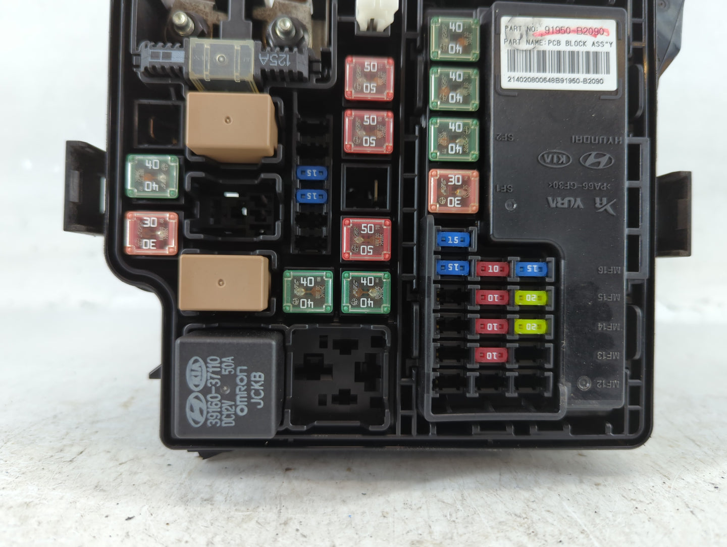 2014 Kia Soul Fusebox Fuse Box Panel Relay Module P/N:91950-B2090 Fits OEM Used Auto Parts - Oemusedautoparts1.com