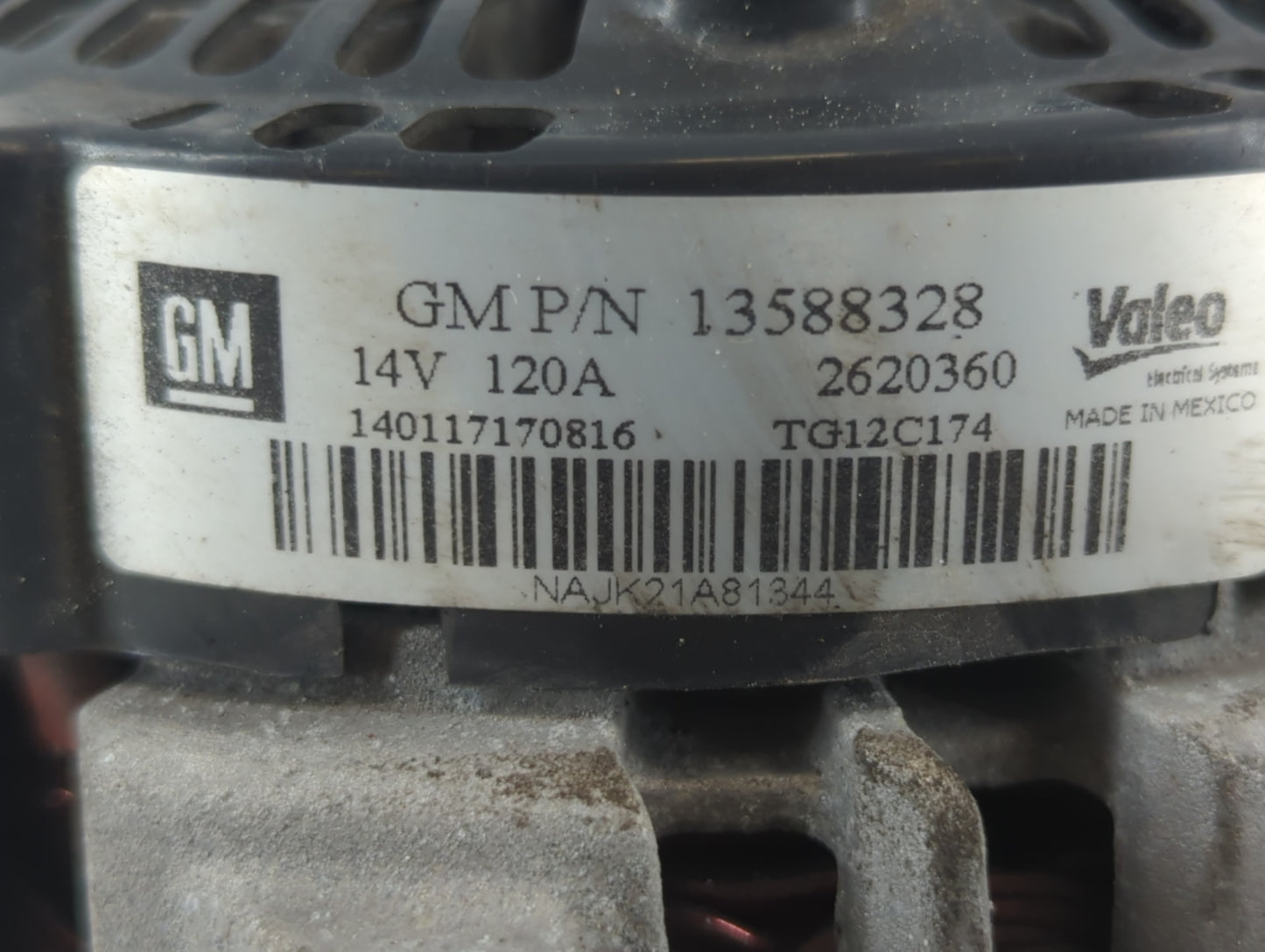 2010-2017 Chevrolet Equinox Alternator Replacement Generator Charging Assembly Engine OEM P/N:2620360 13588328 Fits OEM Used Auto Parts - Oemusedautoparts1.com